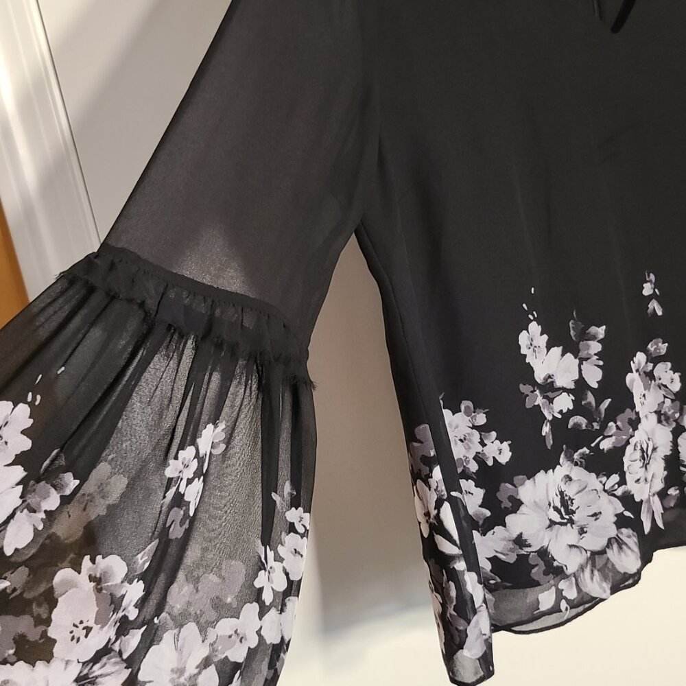 WHBM Long Bell Sleeve Romantic Blouse